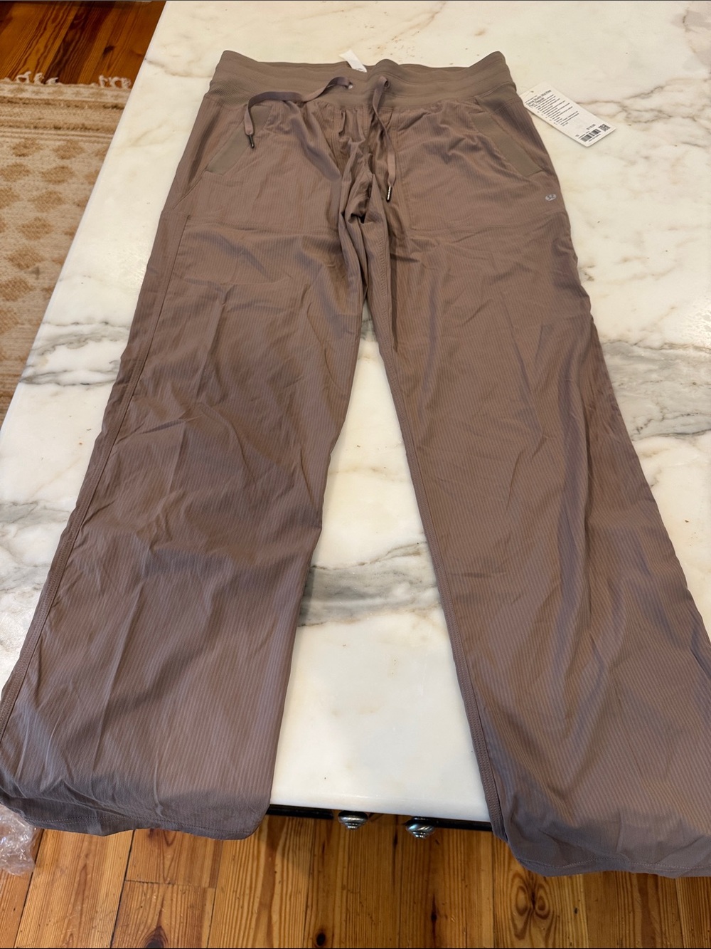 lululemon athletica Taupe Wide-Leg Drawstring Track Pants